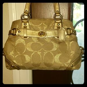 Coach Women's  Medium Gold Handbag